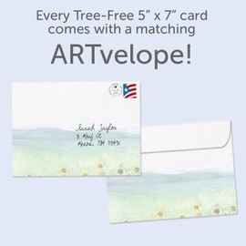 Tree-Free Greetings - Birthday Cards - Artful Designs - 2 Cards + Matching Envelopes - Made in USA - 100% Recycled Paper - 5"x7" - Delight Sunflower (GT61562)
