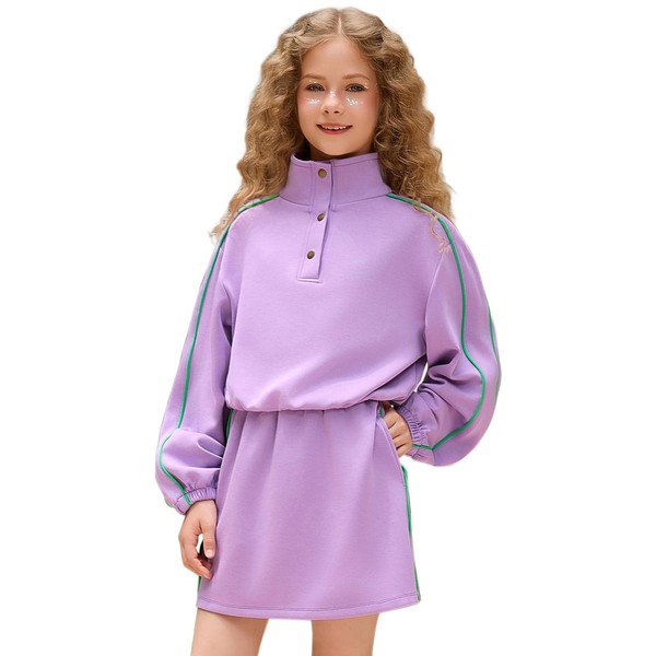 Mirawise Girls Activewear Sets Long Sleeve Crop Tops Tracksuit with