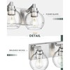 METWET Bathroom Light Fixtures, 4 Light Brushed Nickel Vanity Light,