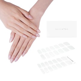 DANNI & TONI Semi Cured Gel Nail Strips Crystal Clear (Sparkle On) Shimmer Transparent Gel Nail Wraps 28 Stickers