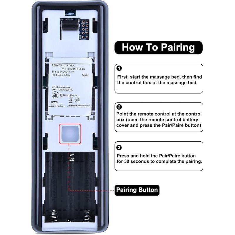 New Replacement Remote Control Compatible with Serta Motion Plus/Ergomotion Massage/TempurPedic/Pure