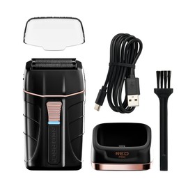 RED Pro Titanium Foil Shaver Cord/Cordless Shaver for Men, Powerful Electric Razor USB-C Rechargeable, Up to 170 Minutes of Run Time, Quiet, Durable and Portable (Matte Black)