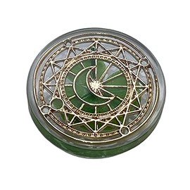 Real Four Leaf Clover Good Luck Pocket Token, Preserved, 1.25”, Including Metal Ornament (Magic Circle of The Moon)