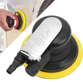 12000RPM Pneumatic Sander Air Palm Random Polisher Grinding Machine with 5 Inches Chassis for Car Body Furniture Metal Glass Woodworking