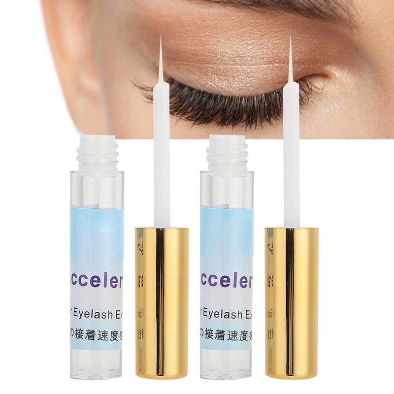 2 Bottles Eyelash Extension Accelerator Waterproof LongLasting Adhesive Quick Dry
