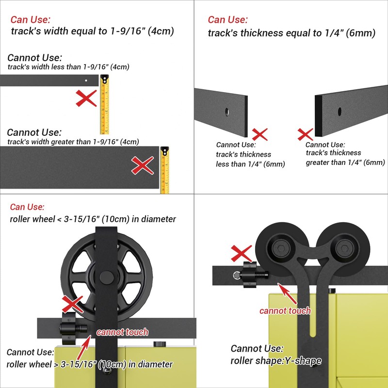 CCJH Barn Door Stopper for 40mm Width Flat Barn Door