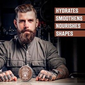 VIKING REVOLUTION Bálsamo para Barba con Sándalo - 100% Natural con Aceites de Argán y Jojoba - Suaviza, Hidrata y Moldea la Barba - 60 g
