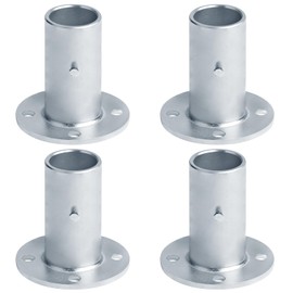 GBGS 4 Pcs Chain Link Fence Post Floor Flanges,fot 1-5/8" OD Round Pipe(Actual OD 1.66"),3-1/2" Height