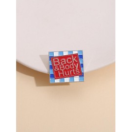 Letter Design Brooch, Fashion Plaid Pattern Alloy Badge for Daily Clothing Decor, Enamel Pin Suitable for Backpacks, Jeans, Scarves, Hats Decoration Fixed Buckle, Casual Alloy Accessory for Men & Women