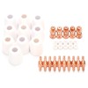 40Pcs Plasma Cutter Consumables Cutting Extended Electrode Electric Nozzle Ceramic