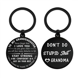 ENGZHI To My Granddaughter Gifts from Grandma - Don't Do Love Grandma Teen Girls Keychain, Granddaughter Birthday Gifts, Christmas