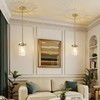 Brushed Gold Pendant Lights for Kitchen Island 4.72" Hammered Glass