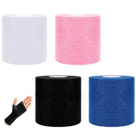 Pre Wrap Sports Tape,Sports Tape,Underwrap Sports Tape,4 Rolls Pre Wrap Athletic Tape,Wrapping Tape Sponge Underwrap Bandages for Hair Wrists,Bandage Tape,Athletic Tape