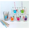 Paint Party Supplies Plastic Disposable Cup Set with Lids &