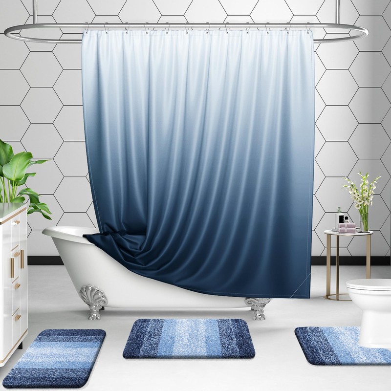 OLANLY Luxury Bathroom Rug Set 2 Piece, Soft Absorbent Microfiber