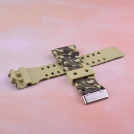 OliBoPo Natural Resin Replacement Watch Band Strap for Casio Mens G-Shock GD120/GA-100/GA-110/GA-100C, Camouflage-Brown, Simple