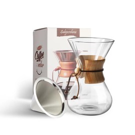 subjecπhree Subjectthree Pour Over Coffee Maker 8 Cup Classic Series Coffee Dripper Brewer High Heat Resistant (8 Cup/28 oz)