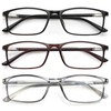 YTDBNS Reading Blue Light Blocking Glasses - 3 Pack Computer Readers Men Women Spring Hinge Black/Brown/Gray, 1.0