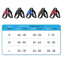 MASCRETTA Arnés/Pechera para Perro. No Daña el Cuello de tu Mascota. Excelente para Pasear. Collar Deportivo con Bandas de Luz Reflejantes para Cualquier Raza. Talla S, M, o G. (Pequeño, Negro)