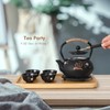 Japanese Style Cast Iron Teapot with 4 Tea Cups Trivet