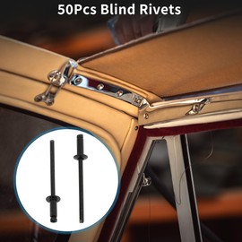 TUCKBOLD Dome Head Large Flange Blind Rivets Black 50 Pcs 3mm Grip Diameter 10mm Grip Length 6mm Flange Diameter Stainless Steel