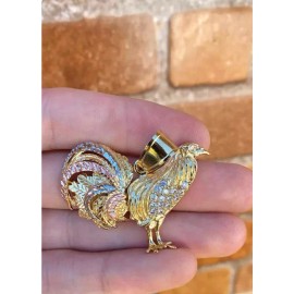 Isas Jewelry 269 CZ Pendant Rooster Chicken 14K Gold Filled Jewelry Gifts Medalla Dije Gallo