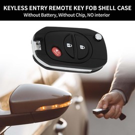 X AUTOHAUX Key Shell Case Keyless Entry Remote Key Fob Replacement Case for Toyota Tundra 2010-2017 for Toyota Tacoma 2010-2016 3 Buttons GQ43VT20T