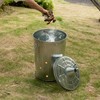 Gardenised 20-Gallon Galvanized Steel Incinerator Can with Lid & Vent