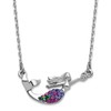 JewelryWeb 30mm 925 Sterling Silver Rhodium Plated Crystal Mermaid 17.25