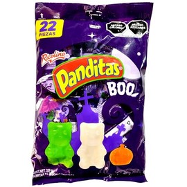 Ricolino Panditas Boo - Halloween - Gomitas de sabores manzana verde, mora azul, mandarina y guanábana - 22 piezas - 330 g