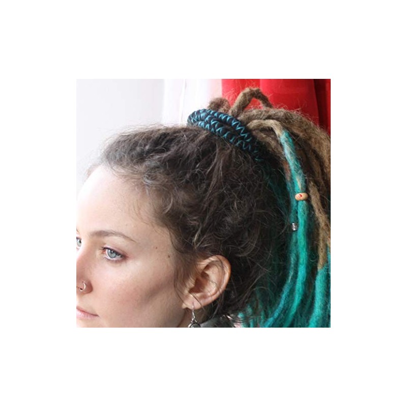 DreadLab - Bendable Spiral Dread Ties (60cm, Black with Blue