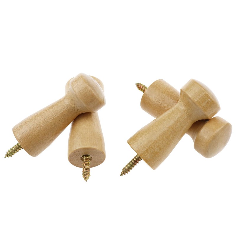 Wantane Screw-On Solid Wood Hook Wooden Coat Hook Coat and