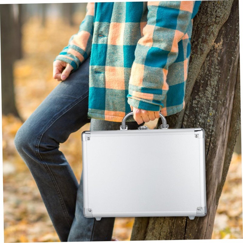 OSALADI Aluminum Alloy Briefcase for Makeup Tools Storage Strong Hard