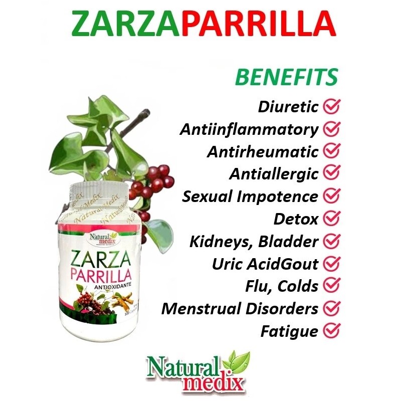 Natural Medix ZARZAPARRILLA PREMIUM CAPSULES FULL BODY CLEANSE ANTIOXIDANT, DETOXIFY,
