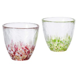 Aderia Tsugaru Vidro FS-71562 Free Cup 9.1 fl oz (270 ml), Pair Gift, Tsugaru Natural Colors (Red Apple, Red Apple) in Cosmetic Box, Made in Japan