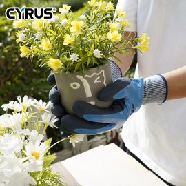 Durable Gardening Gloves for Men and Women, Heavy Duty Nitrile Garden Gloves, Water Resistant Double Coated Work Gloves, Waterproof Gardening Gloves