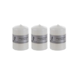 Mega Candles 3 pcs Unscented White Round Pillar Candle, Pressed Premium Wax Candles 2 Inch x 3 Inch, Home Décor, Wedding Receptions, Baby Showers, Birthdays, Celebrations, Party Favors & More