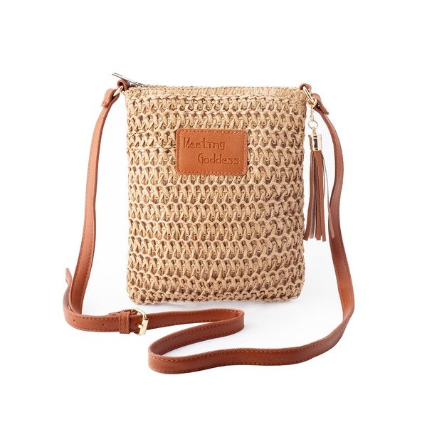 FULEI Summer Straw Crossbody Bags for Women Small Lightweight Woven