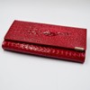 AiSi Womens Genuine Leather Long Wallet Alligator Crocodile Embossed Cluth