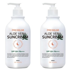 DRMOON Premium Aloe Vera Sun Cream SPF50+ PA+++, 500ml, 2 units / DRMOON 프리미엄 알로에베라 선크림 SPF50+ PA+++, 500ml, 2개