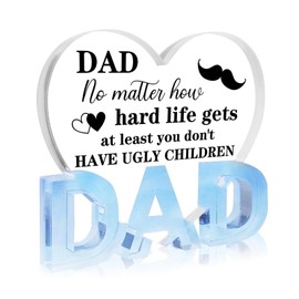 Dad Birthday Gifts Father's Day Dad Gifts Heart Shaped Acrylic Plaque Gift Fathers Day Dad Gifts From Son Father's Day Gifts From Daughter Best Dad Gifts Father of The Bride Gifts Gifts for Dad