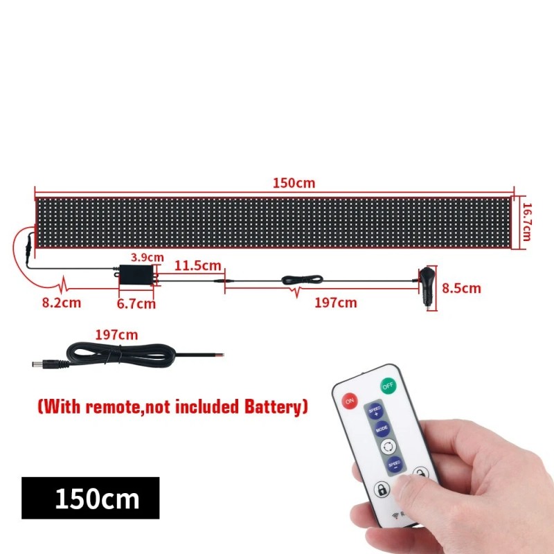 OPRAH 150cm LED Devil Eyes Flexible Screen Panel Car Smart