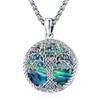 Eusense Abalone Tree of Life Necklace for Women Men Sterling
