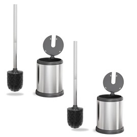 ToiletTree Products Cepillo de Inodoro con Tapa - Elegante Cepillo de Inodoro y Soporte - Juego de Cepillo de Limpieza de Inodoro con Base de Peso Pesado - Cepillo Limpiador de Inodoro con Tapa y