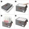 Stemware Storage Cases,Wine Glass Storage Box,with Dividers, Holds 12 Red