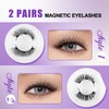 Magnetic Eyelashes with Applicator Natural Look: 2 Pairs, No Glue