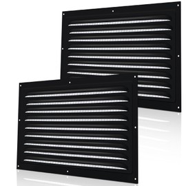 Yaocom 2 Pcs Aluminum Attic Vents 12" x 8" Metal Gable Wall Mesh Shed Vent with Screen Square Louver Grille for Exterior Door House Attic Garage Ceiling Chicken Coop