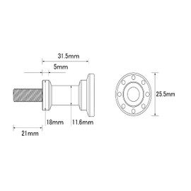 POSH FAITH 004138-04 Motorcycle Supplies Aluminum Touring Hanging Hook M8 Long Gold