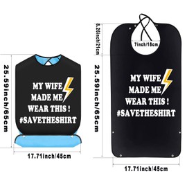 BWWKTOP My Wife Made Me Wear This Adult Bibs With Crumb Catcher Gag Pranks Bib Gift Adjustable Dining Clothing Protectors (My Wife Made)