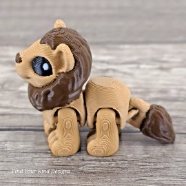3D Printed Lion Hatchling | Articulated Flexi Fidget Toy | 2" Cute Mini Figure